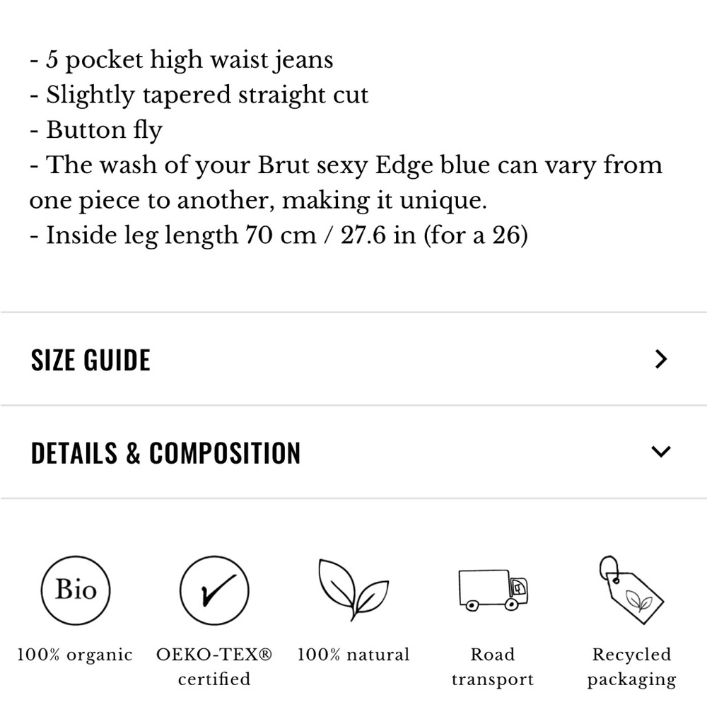 SEZANE Le Brut Denim Jeans in Edge Blue sz 27 NWT & SOLD OUT ONLINE - Picture 6 of 12